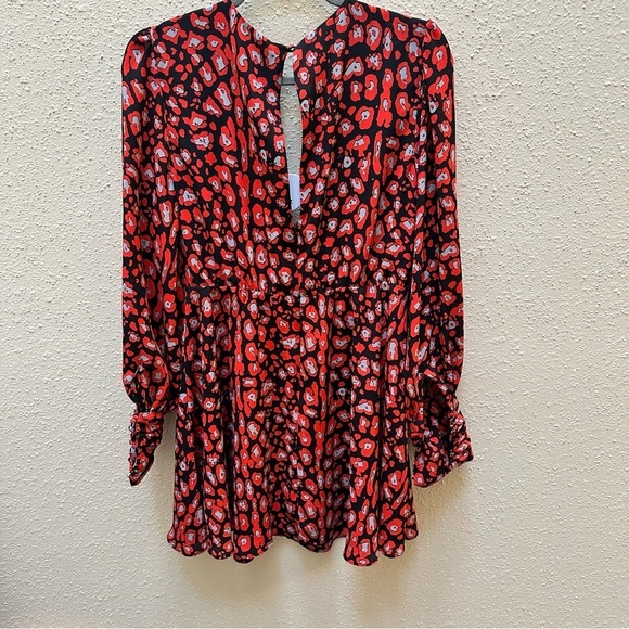 NWT Buddy Love Parker Deep V-Neck Dress - Red Cherry Bomb  Abstract Art To Wear - Picture 12 of 12